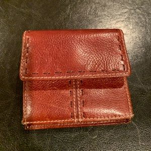 Fossil trifold cognac brown leather wallet